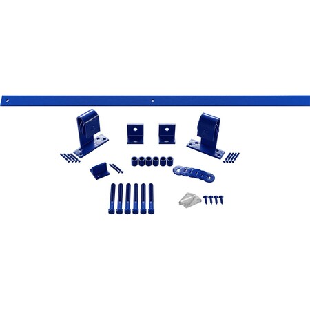 Premium J-Top Mount Barn Door Hardware Set w/ 8' Track for 1 3/8" to 2 1/4" Doors, Blue Ribbon
